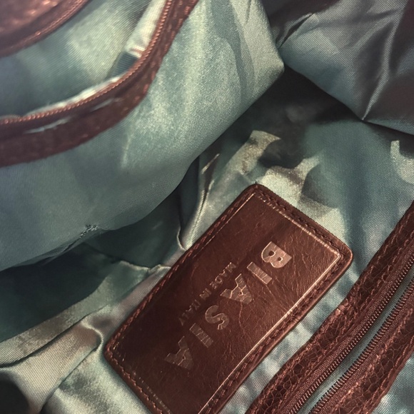 Limited Edition 30 Years Biasia Genuine Leather Snake Bag Metallic Purple Silver - Picture 9 of 13